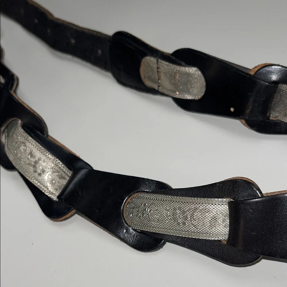 Source Unknown Black Belt with Ornate Silver Buckle